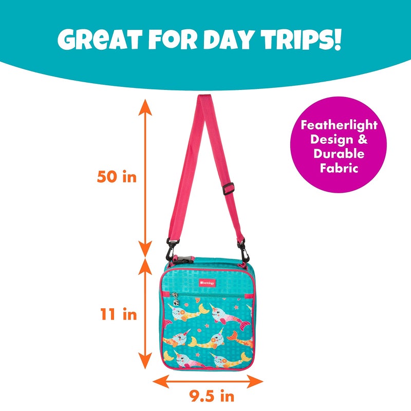 Bentology Kids Complete Lunch Box Tote Kit - Insulated Soft Bag Sleeve w Convertible Backpack Strap for Kids, 13oz Food Jar & Reusable Hard Ice Pack - Food Safe, Use w/ Bento Box or Stackable Nesting Containers - Image 3